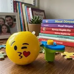 led light and music emoji spinning top