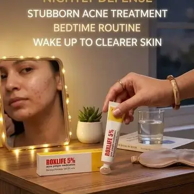 ROXLIFE 5% acne pimple medication (Benzoyl Peroxide) Gel
