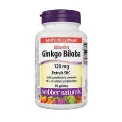Ginkgo Biloba 120mg 90 Softgels _ Webber Naturals