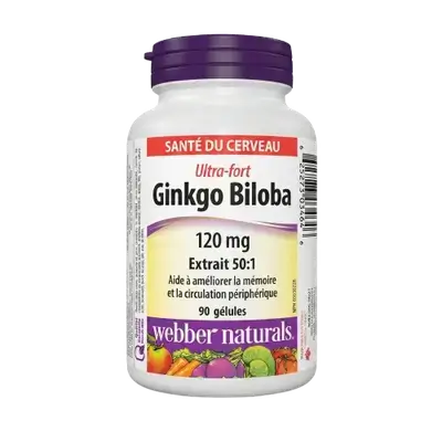 Ginkgo Biloba 120mg 90 Softgels _ Webber Naturals