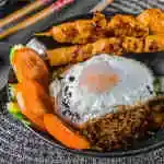 Nazi Goring with 2 Skewer chicken satay