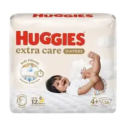 HUGGIES Extra Care Diapers Size 4+ from 10-16kg 38 Diapers _ Kimberly-Clark