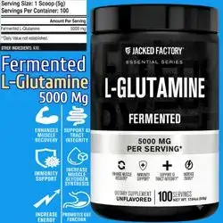 L-Glutamine Powder, L Glutamine, Fermented Glutamine, Glutamine, 100 Servings, Vegan Fermented L Glutamine, Post Workout Muscle Recovery, Immunity, Digestive Health, No Artificial Filler or Additive, Unflavored, 500g glutamine