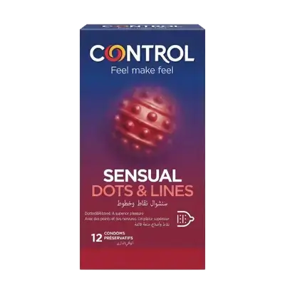 Sensual Dots & Lines Condom Superior Pleasure 12 Pcs _ CONTROL