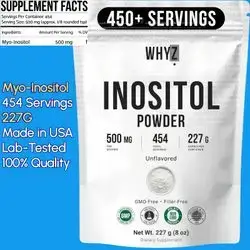 Myo-Inositol Powder, Myo Inositol, Inositol, Ultra Pure, One-Ingredient-Only, US Brand, Lab-Tested, Supports Metabolism, Smaller Waistline, PCOS & PMOS, Insulin Sensitivity, Skin and Hair, 227 grams Inositol