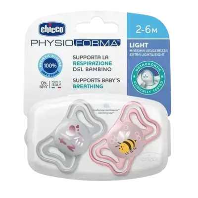 PHYSIOFORMA Micro Light And Small Silicone Pacifier 2-6 m Pink 2 Pcs _ Chicco