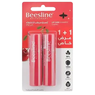 Lip Care Shimmery Cherry 1+1 4g _ Beesline