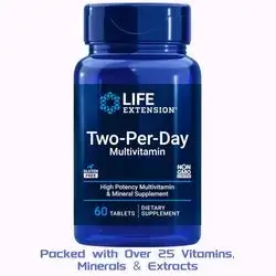 Life Extension Two-Per-Day Multivitamin - Packed with Over 25 Vitamins, Minerals & Extracts -Vitamins B6, C, D - Zinc - 60 Tablets
