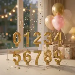 Gold Number Candles (0–9)