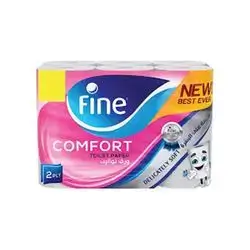Fine Comfort Pink Toilet Paper, 2 Ply 4 Roll