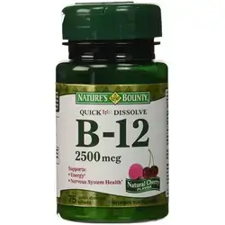 Natures Bounty Vitamin B12 Quick Dissolve 2500 mcg Natural Cherry
