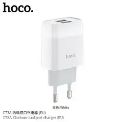 Hoco. C73a Haoyi Dual Port Charger New 2.4a European Standard Dual Usb Port Mobile Phone Charger