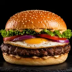 Meat Burger With Egg