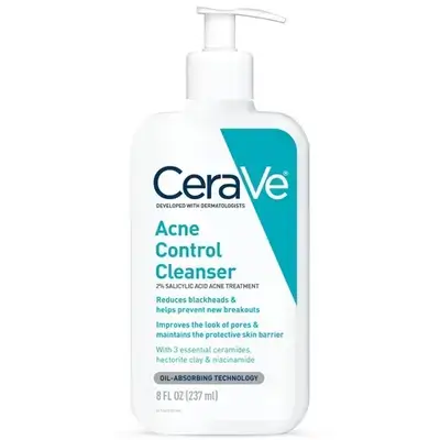 Cerave Acne Face Cleanser With 2% Salicylic Acid And Purifying Clay For Oily 237ML