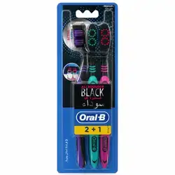 Oral B All Rounder Black Medium Assorted Colours Toothbrush - 2+1