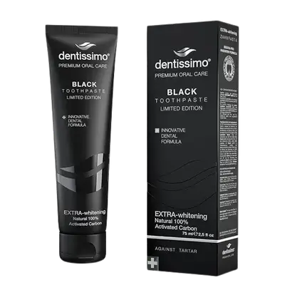 Black Toothpaste Extra Whitening Activated Carbon 75ml _ dentissimo