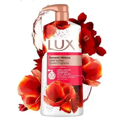 LUX Opulent Fragrance Body Wash, Romantic Hibiscus, 30H Long-Lasting Scent, with Everscent Essential Oil, 700ml