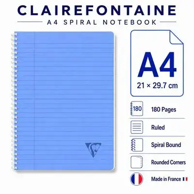 Notebook ,French ( A4) Size,180 pages.