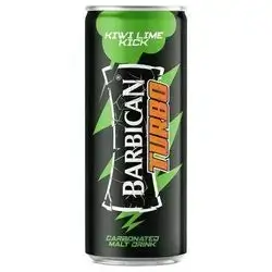 Barbican Turbo Kiwi Lime Kick Carbonated Non-Alcoholic Malt Drink Can, 240ml