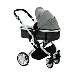 3-in-1 Baby Stroller Set with Basket - Gray