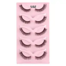5 Pairs Cat Eye Lashes Fluffy Mink Lashes Reusable