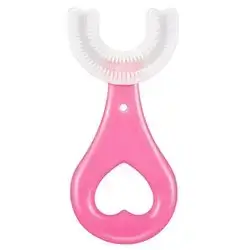 U Shaped Toothbrush For Kids 2 6 Years Kids //فرشاة اسنان للاطفال على شكل حرف U - فرشاة اسنان للاطفال الصغار مع راس فرشاة سيليكون ناعم امن غذائيا، فرشاة اسنان يدوية للفم بالكامل للاطفال من سن 2-6 سنوات،
