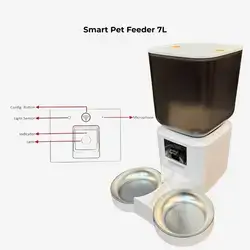 automatic pet feeder 7L 2 bowl