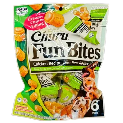 Inaba Churu Fun Bites Chicken Recipe wraps Tuna Recipe