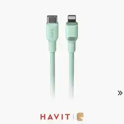 Havit CB6281 USB-C to Lightning 30W Fast Charging Silicone Cable (1M) - Green