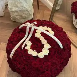 Pink and White Rose Basket