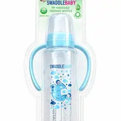 Swaddle baby pp handled feeding bottle 0-6m slow flow 250ml
