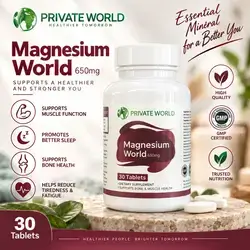 Private World Magnesium World – 650 mg – 30 Tablets