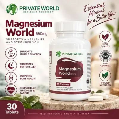 Private World Magnesium World – 650 mg – 30 Tablets