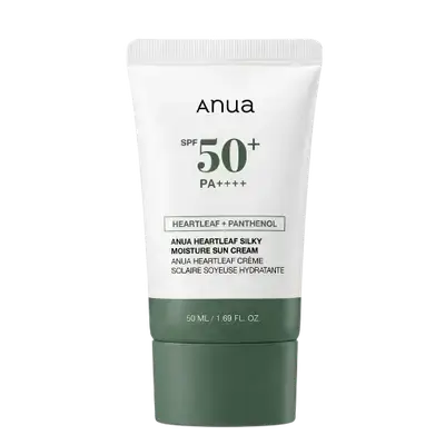 HEARTLEAF Silky Moisture Sun Cream Spf50+ PA++++ 50ml _ Anua