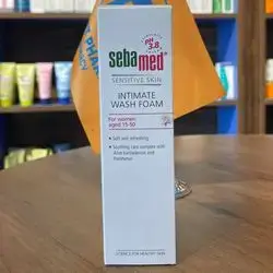 sebamed sensitive skin intimate wash foam for women aged 15-50 soft and refreshing , soothing care complex with aloe barbadensis and panthinol 150ml made in germany