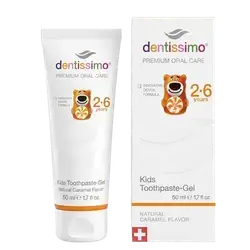 Kids Toothpaste Gel 2-6 Years Caramel Flavor 50ml _ dentissimo
