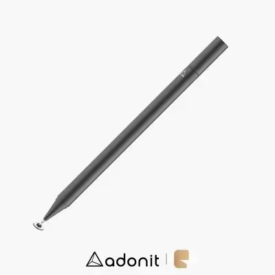 Adonit Neo Lite Precision Passive Stylus Touch Pen Magnetic Attachment & Disc Tip (No Battery Required) - Matte Silver / Matte Black