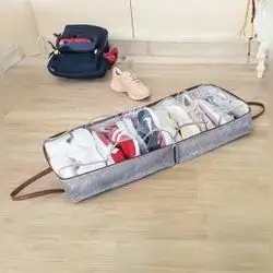 Leather Handled Shoe Travel Bag