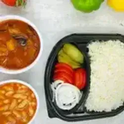 Rice With Broth And Salad