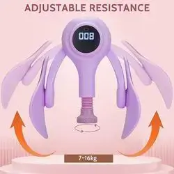 Umelee Thigh Trainer with Counter & Resistance Adjustment, Pelvic Floor Strengthening, Hip Trainer, Leg Exercise for Women for Home Gym (Purple)