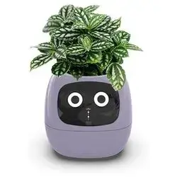 TBRAVAL Smart Flower Pot, Electronic Bud Indoor Green Planting Monitoring, LCD Display, Cell Phone APP Connection (Purple)