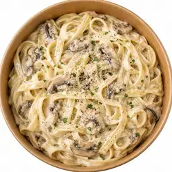 Creamy mushroom fettuccine