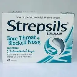 Strepsis Sore Throat&Blocked Nose menthol 24Lozenges