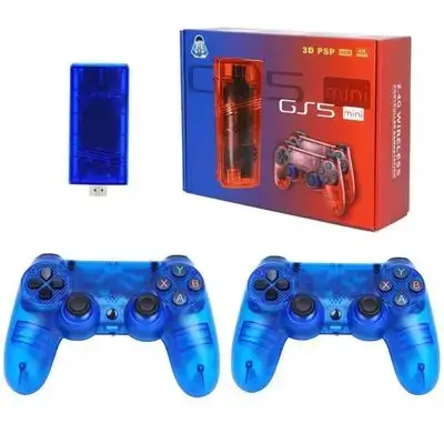GS5 Mini Game Stick console with a transparent Blue design/کوالیتی ئاسایی