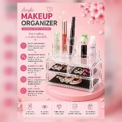 Acrylic Makeup Organizer with Drawers & Compartments