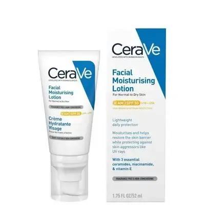 CeraVe AM Facial Moisturising Lotion with SPF50, 52ml