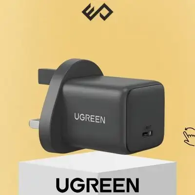 UGREEN 20W GaN PD USB-C Fast Charger Plug – Compact UK Type-C Wall Adapter