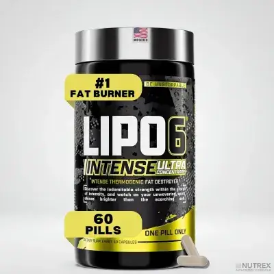 Nutrex Research Lipo6 Black Intense Ultra Concentrate Thermogenic Belly Fat Burner for Men and Women | Diet Weight Loss Supplement and Appetite Suppressant | 60 Diet Pills