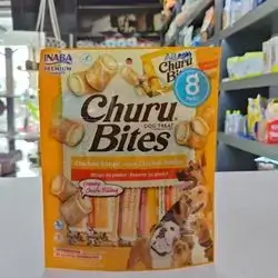 INABA Bites Dog Treat  ( Chicken Recipe Wrap Chicken Recipe ) Vitamin E Added \ 8 Packs 96g