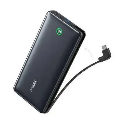 anker power bank huge power with built-in usb-c cable 20000mah black a1387